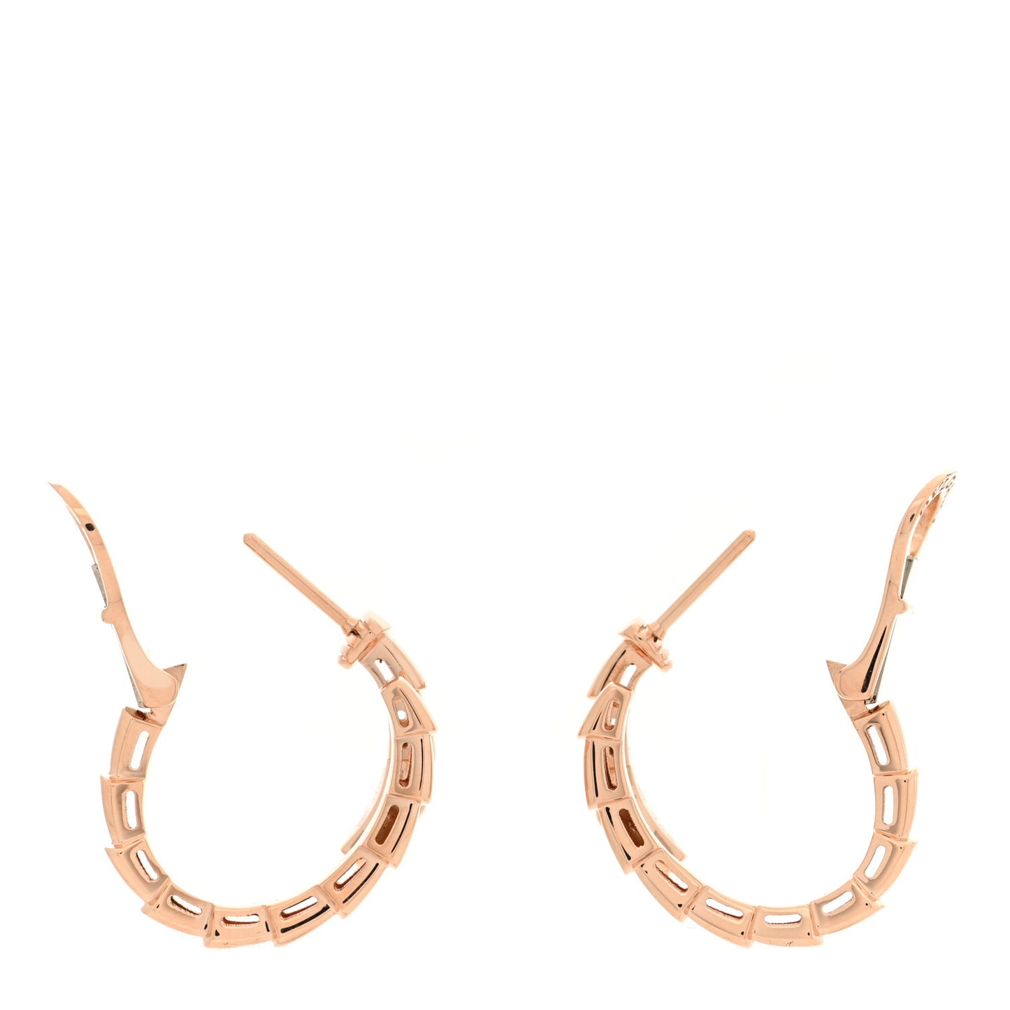 18K Rose Gold Serpenti Viper Hoop Earrings