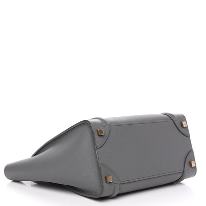 Celine Baby Drummed Calfskin Micro Luggage Kohl 3 of 8