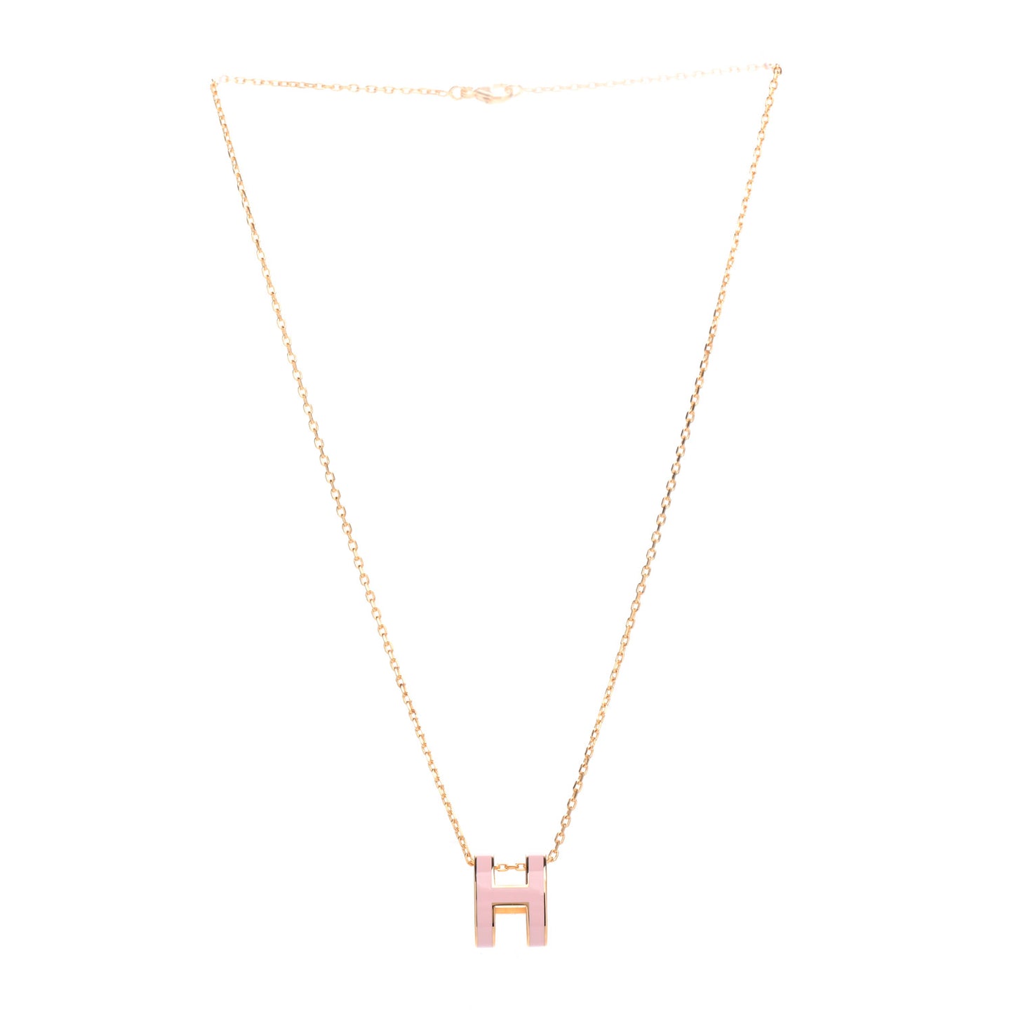 Lacquered Rose Gold Pop H Pendant Necklace Rose Dragee