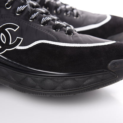 Chanel Fabric Suede Mens CC Sneakers 46 Black 8 of 9