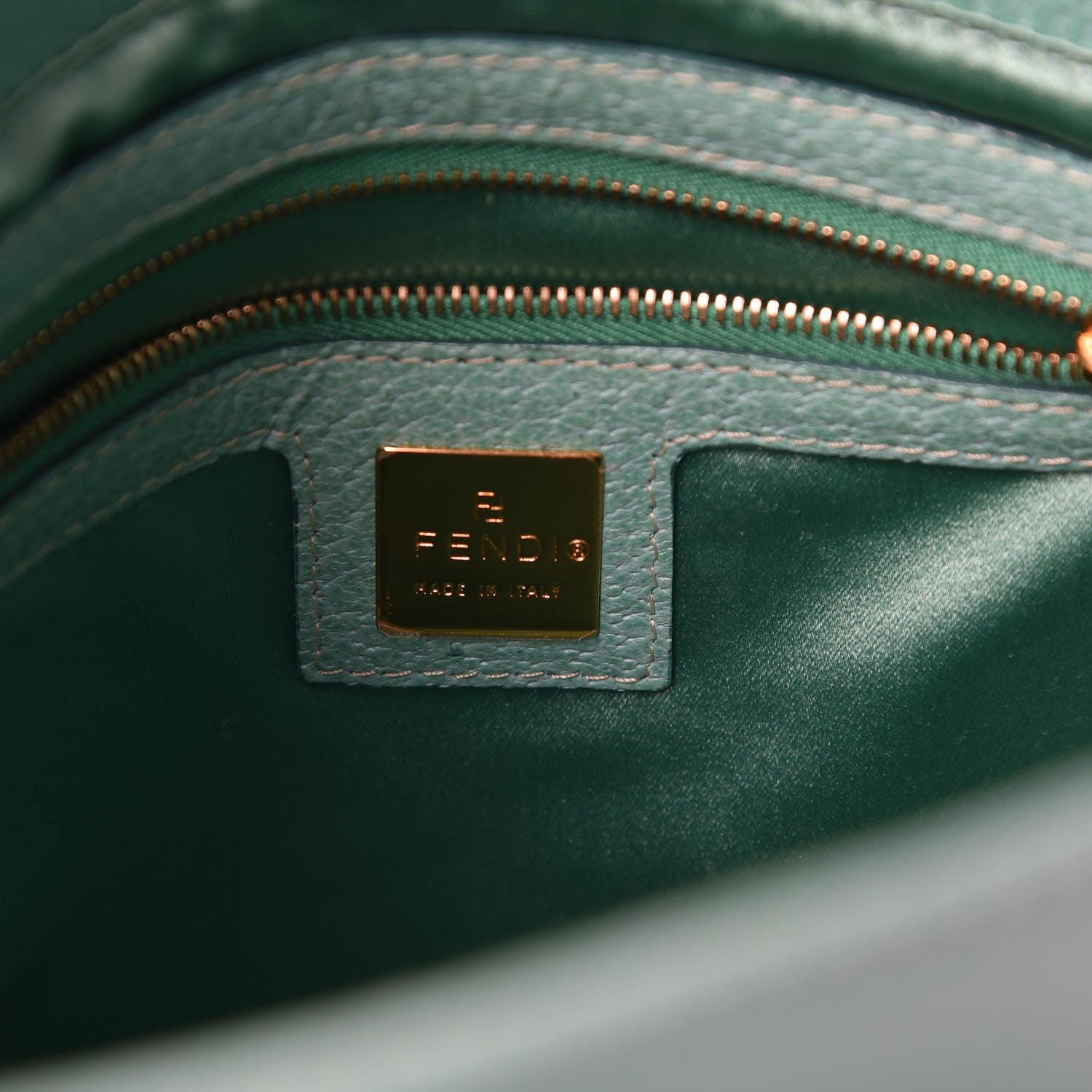 Fendi Leather Big Forever Mama Baguette Turquoise 6 of 6
