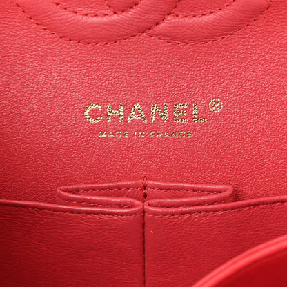 Chanel Lambskin Quilted Medium Double Flap Dark Pink 6 of 16