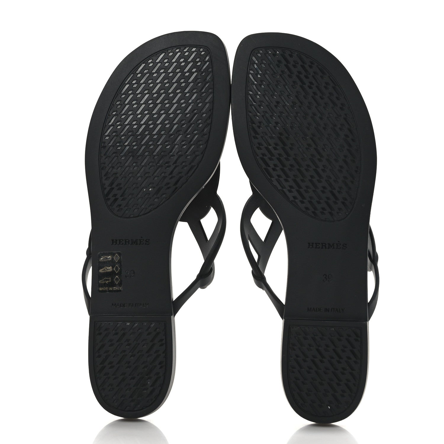 Hermes Rubber Womens Egerie Sandals 39 Black 5 of 8