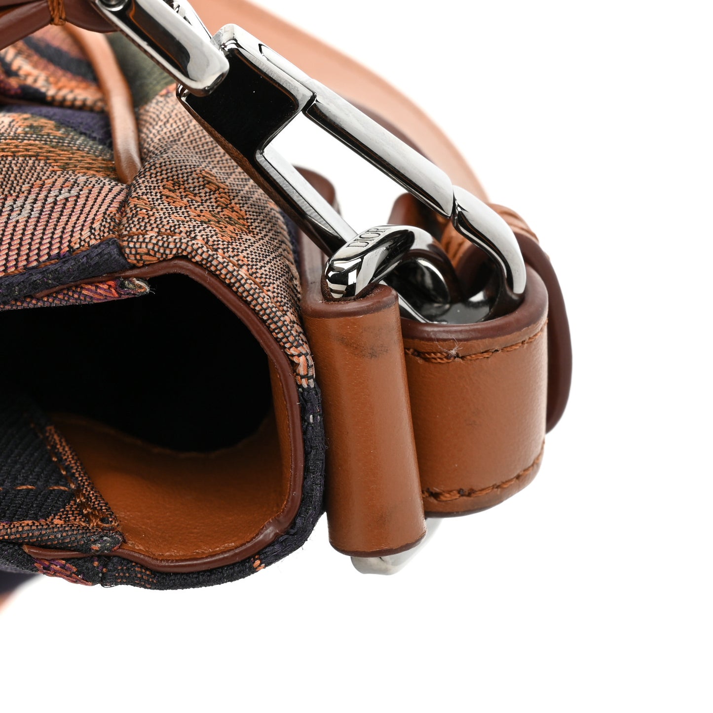 X SHAWN STUSSY Grained Calfskin Saddle Bag Black