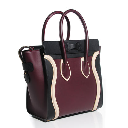 Celine Smooth Calfskin Micro Tri-Color Luggage Burgundy 3 of 8