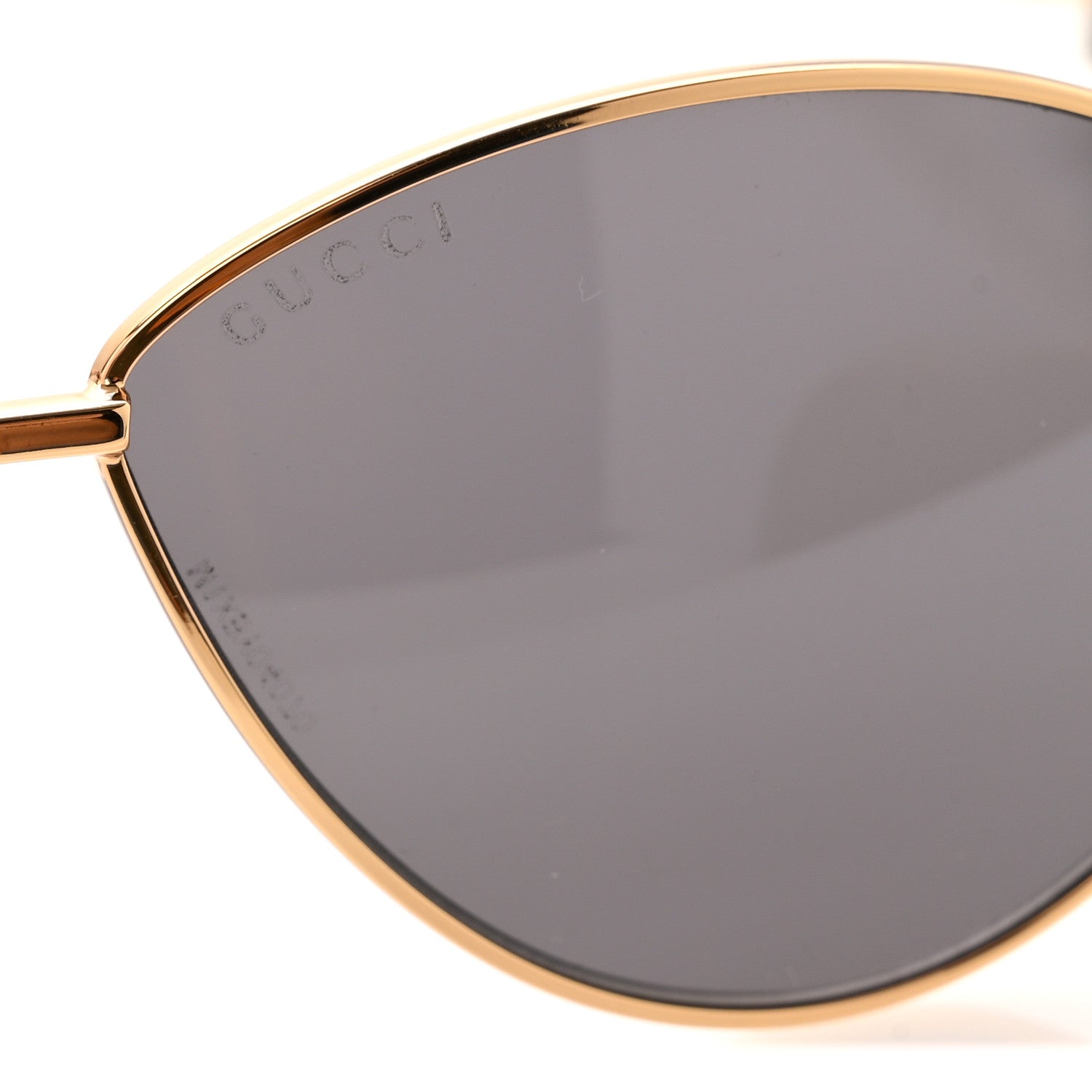 Gucci Metal Chain Cat Eye GG0977S Sunglasses Gold Grey 1843929