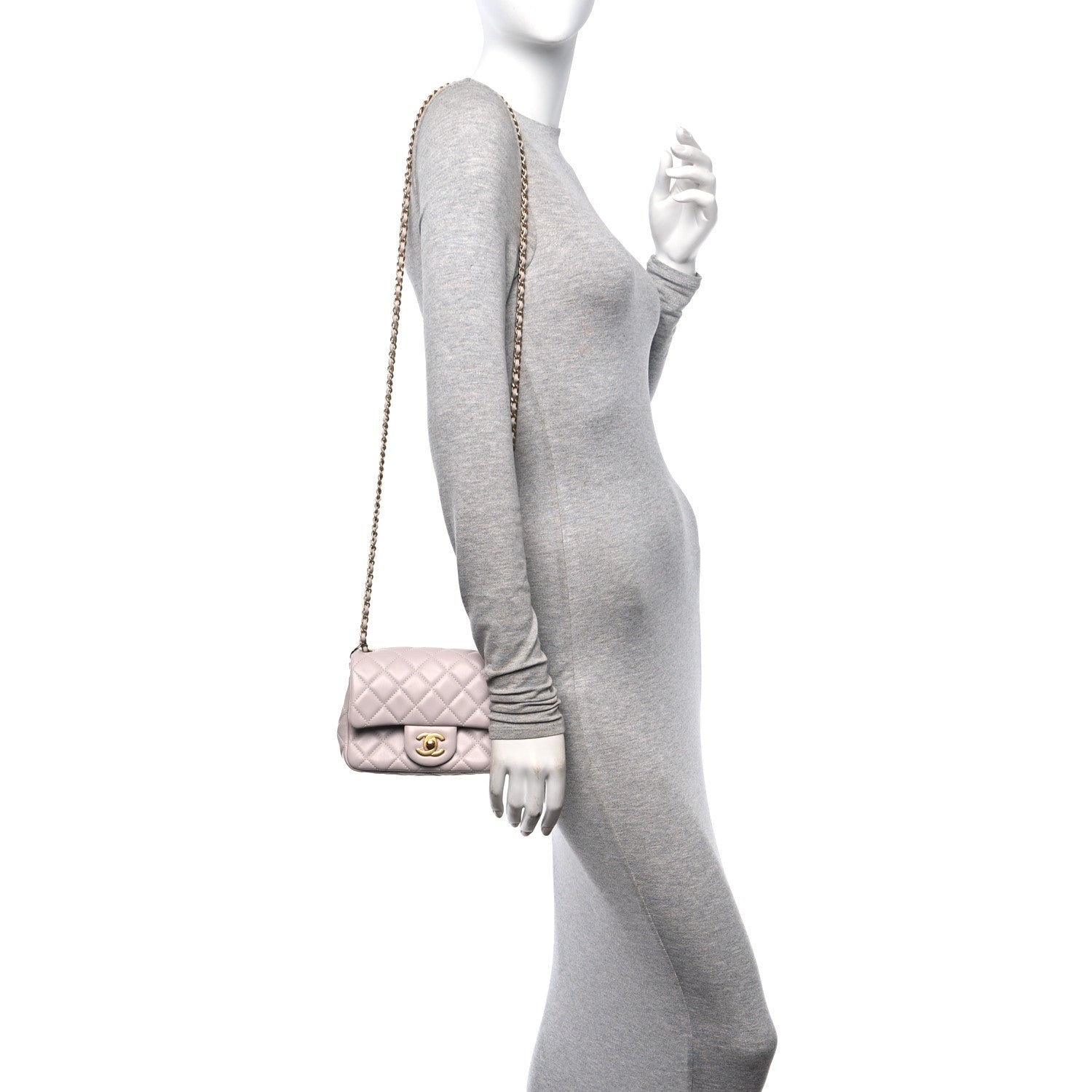 Chanel Lambskin Quilted Mini Pearl Crush Flap Light Purple 2 of 12