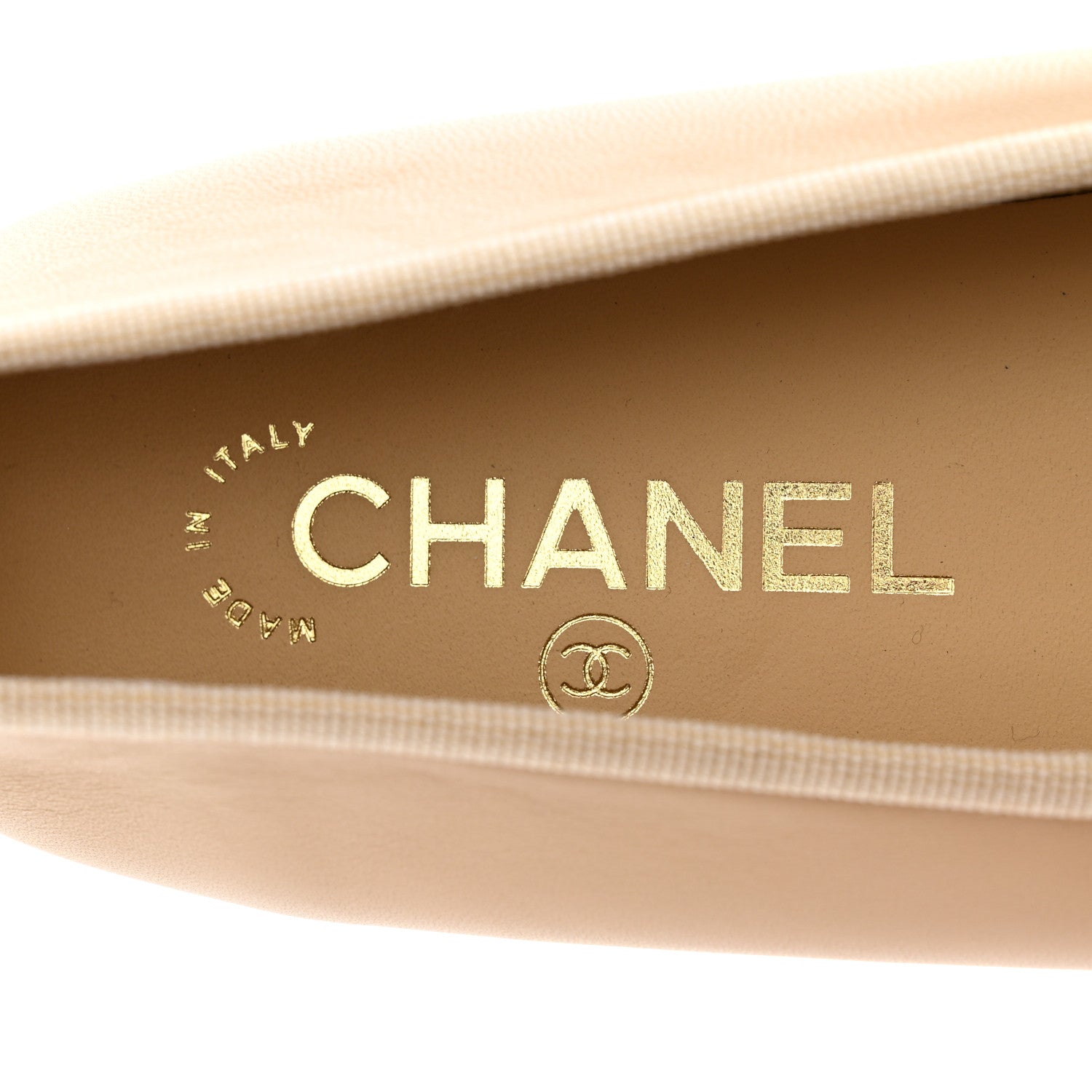 Chanel Lambskin Cap Toe Ballerina Flats 38.5 Beige Black 7 of 9