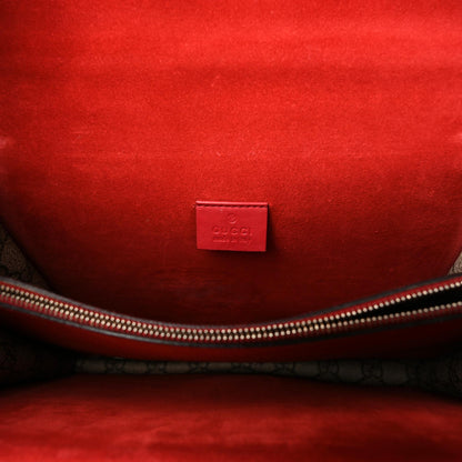 Gucci GG Supreme Monogram Suede Cudu Medium Dionysus Shoulder Bag Beige Ebony Vulcanic Red 8 of 13