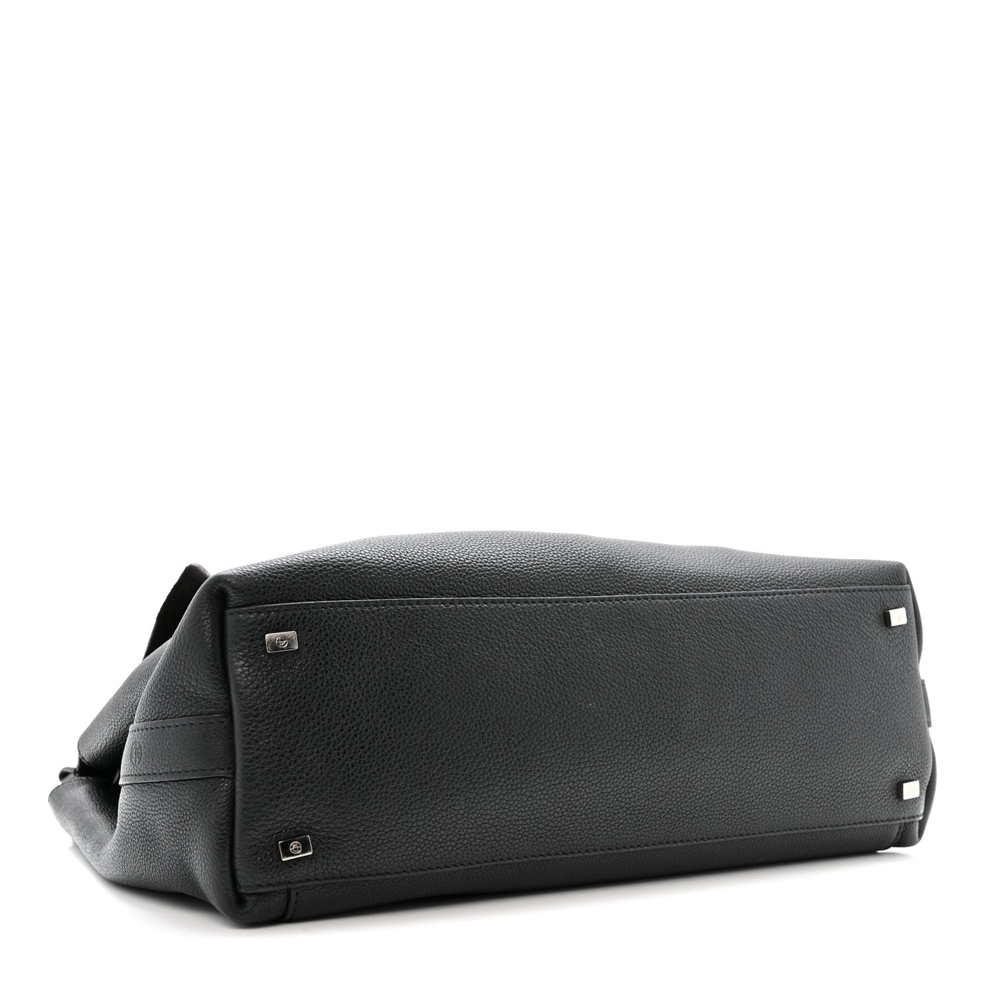 Grained Calfskin Top Handle 14 Bag Black