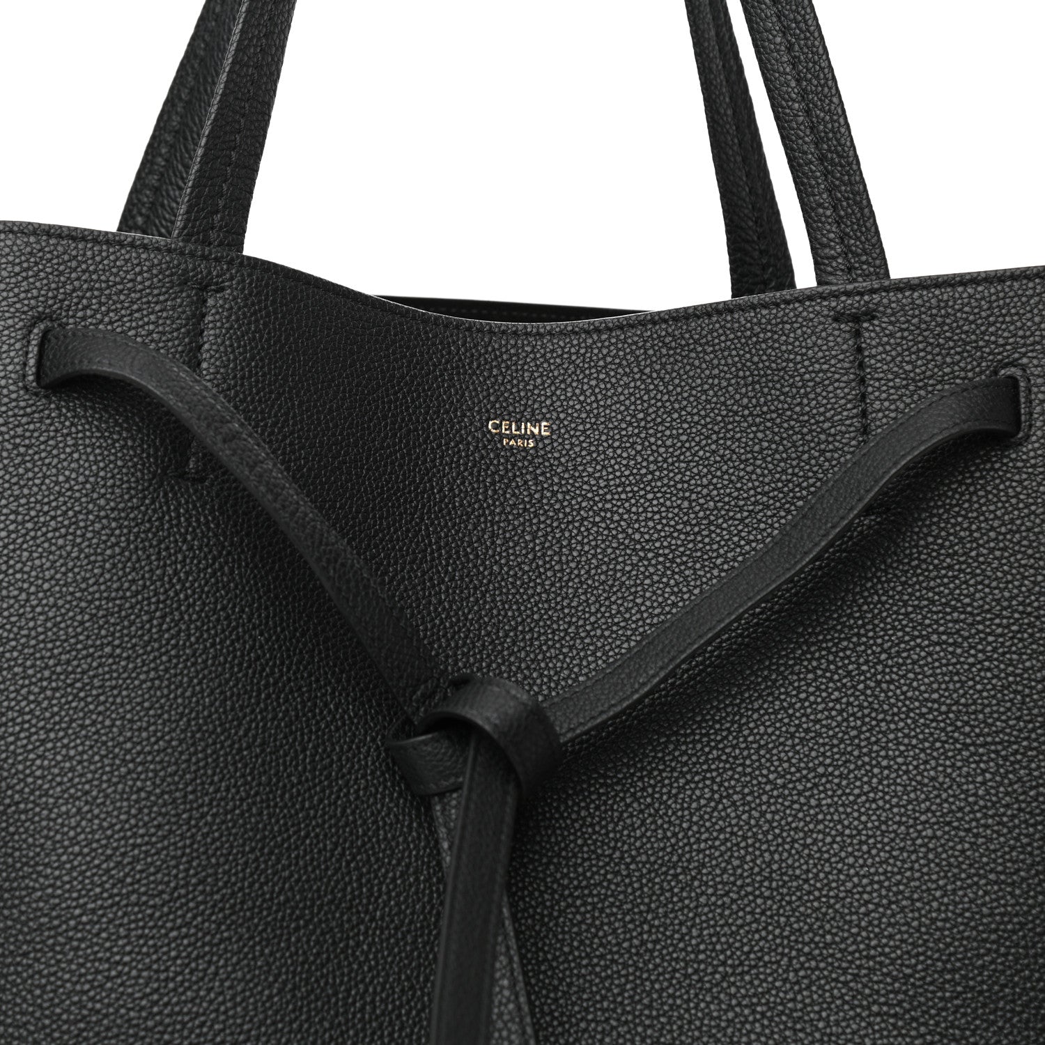 Celine Soft Grained Calfskin Medium Belt Cabas Phantom Black 8 of 9