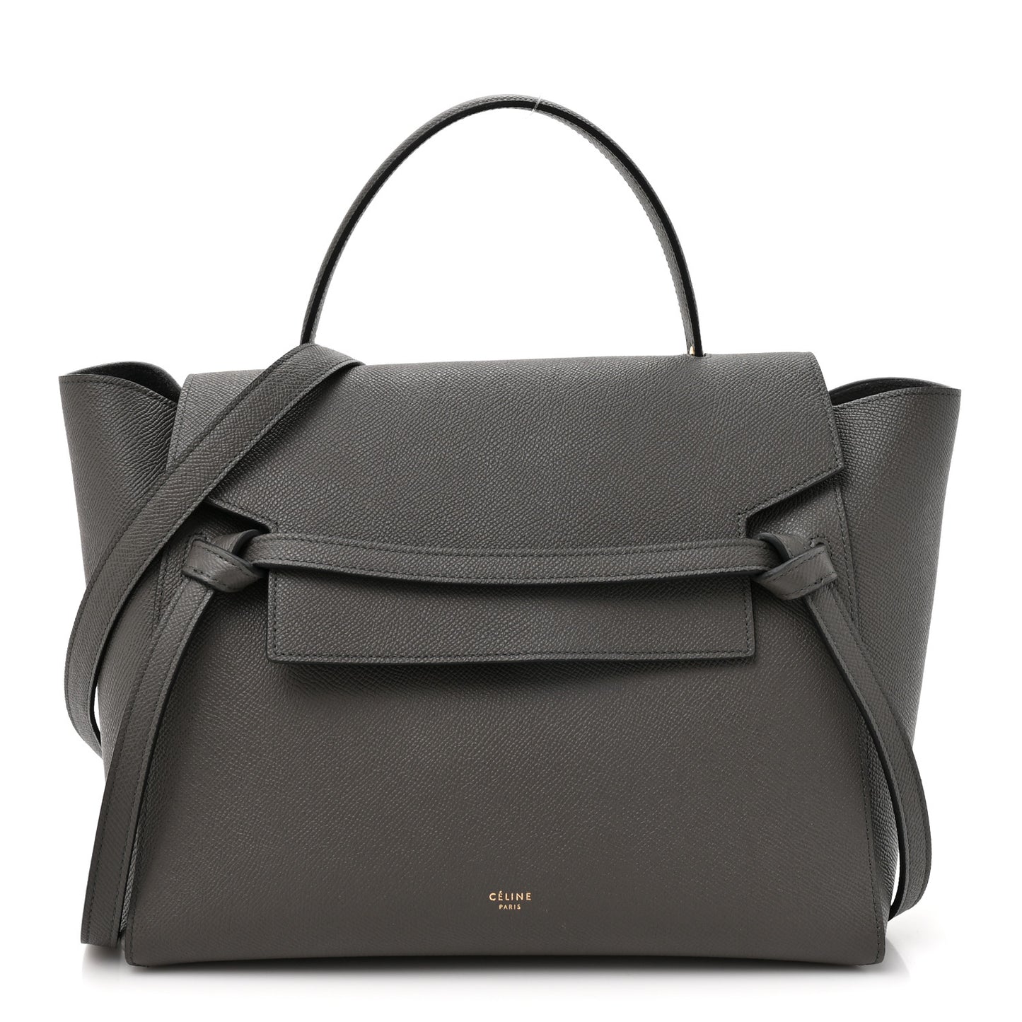 Grained Calfskin Mini Belt Bag Grey