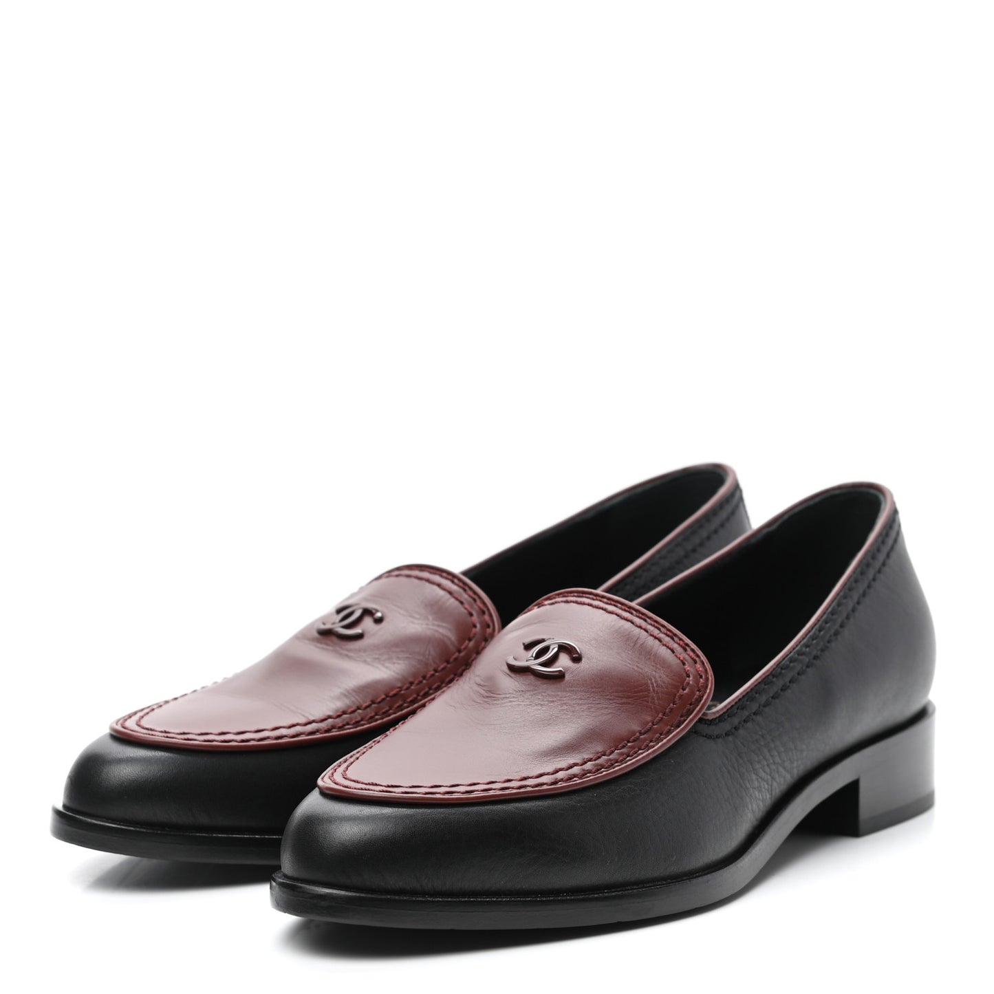 Calfskin CC Mocassin Loafers 36 Brown Black