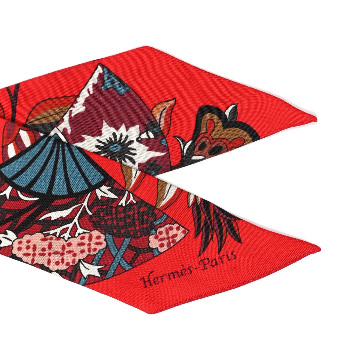 Silk Fleurs et Papillons de Tissus Twilly Rouge Bordeaux Bleu