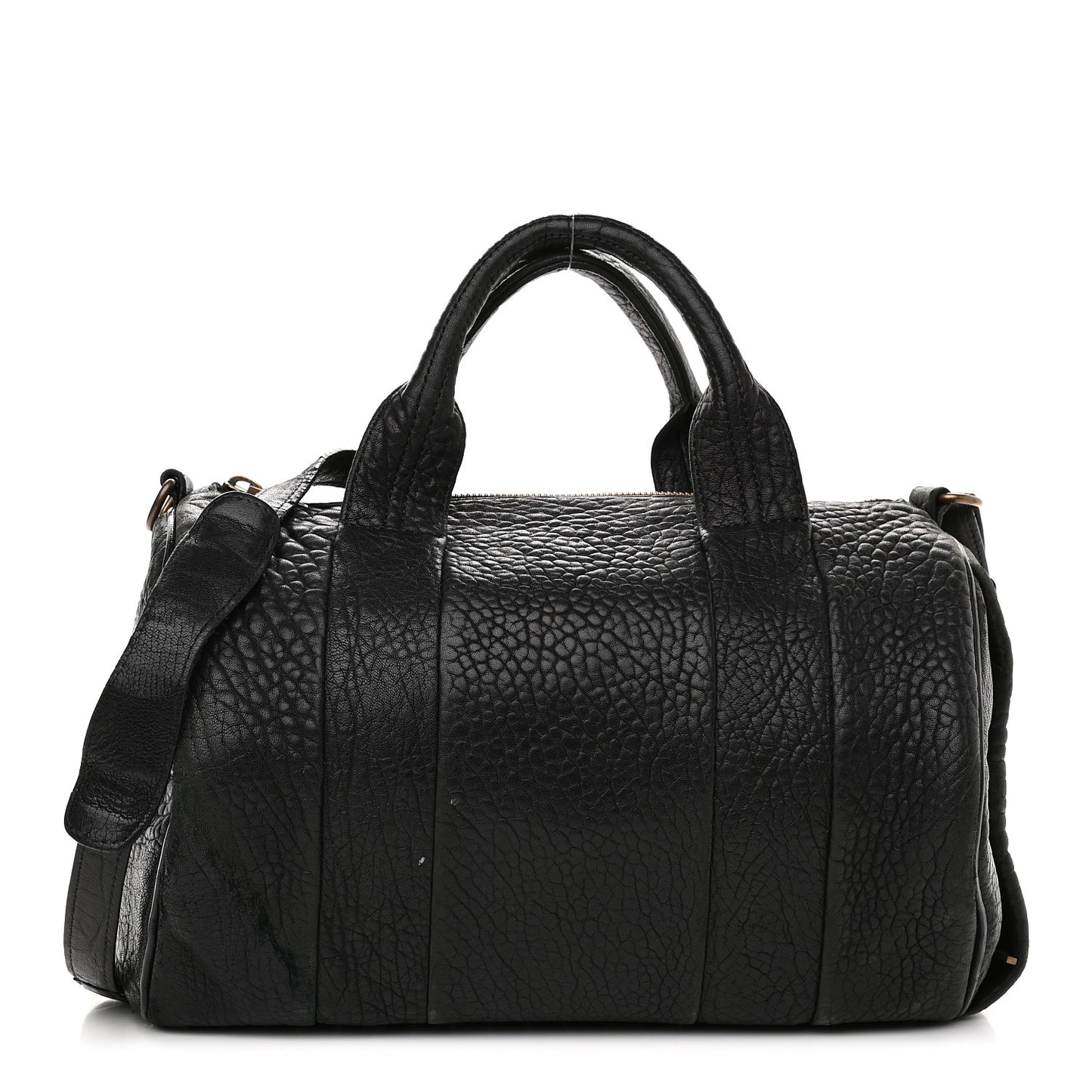 Pebbled Lambskin Rocco Black Pale Gold Hardware
