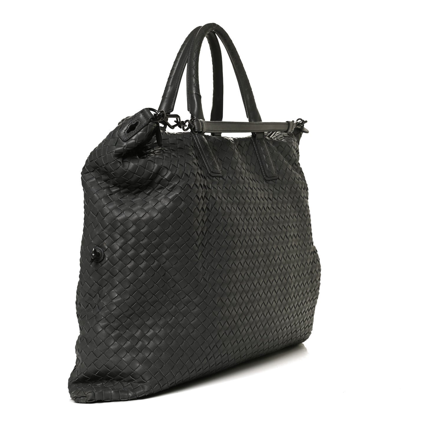 Nappa Intrecciato Maxi Convertible Tote Grey