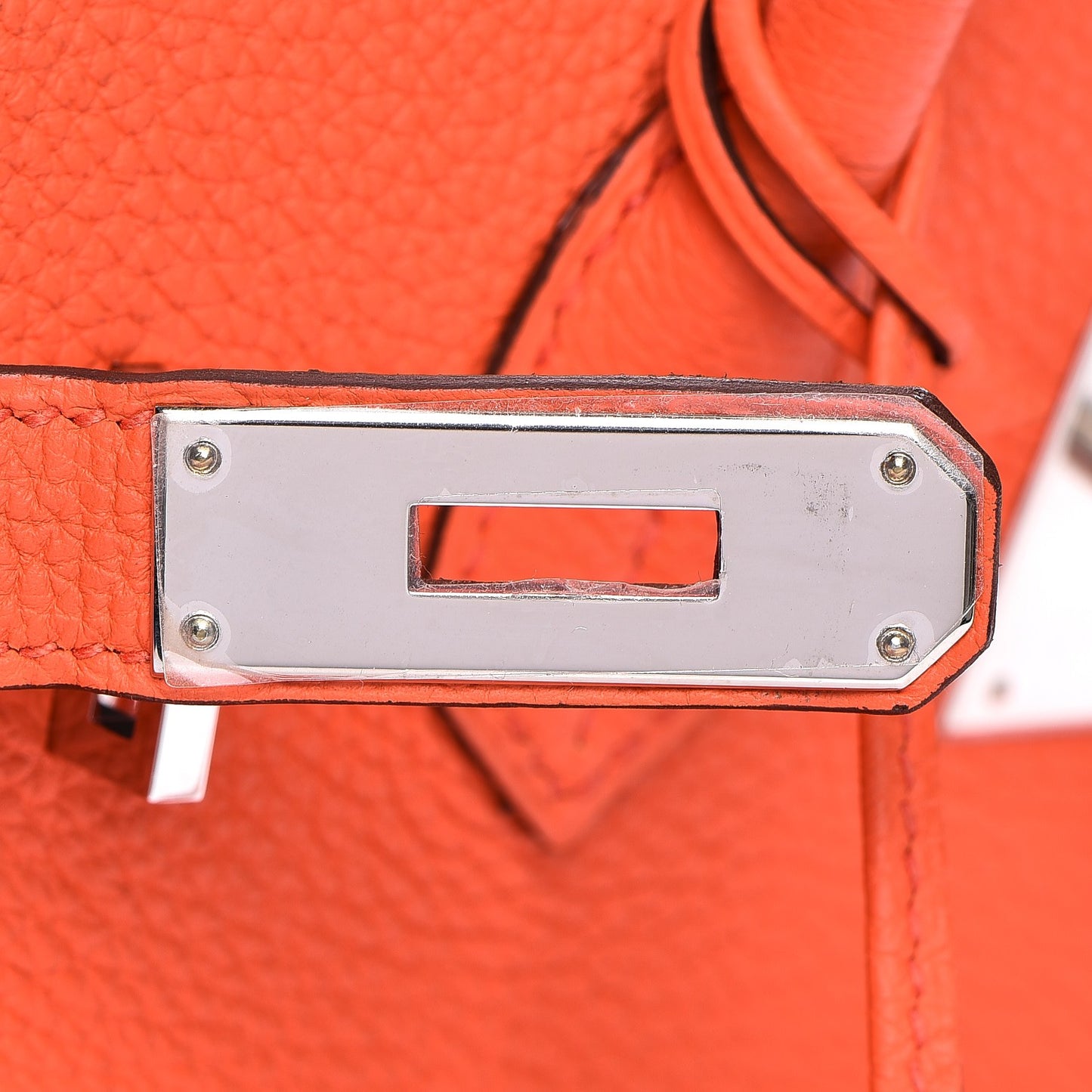 Taurillon Clemence Birkin 30 Orange Poppy
