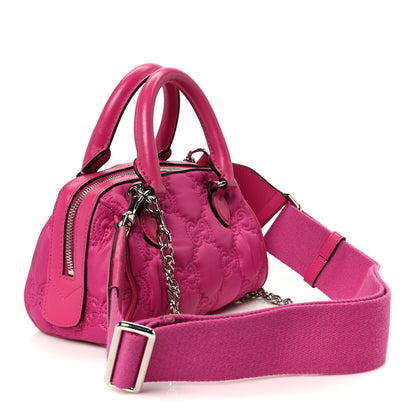 Gucci Nylon Calfskin Enamel GG Matelasse Mini Bowler Bag Lovely 2 of 9