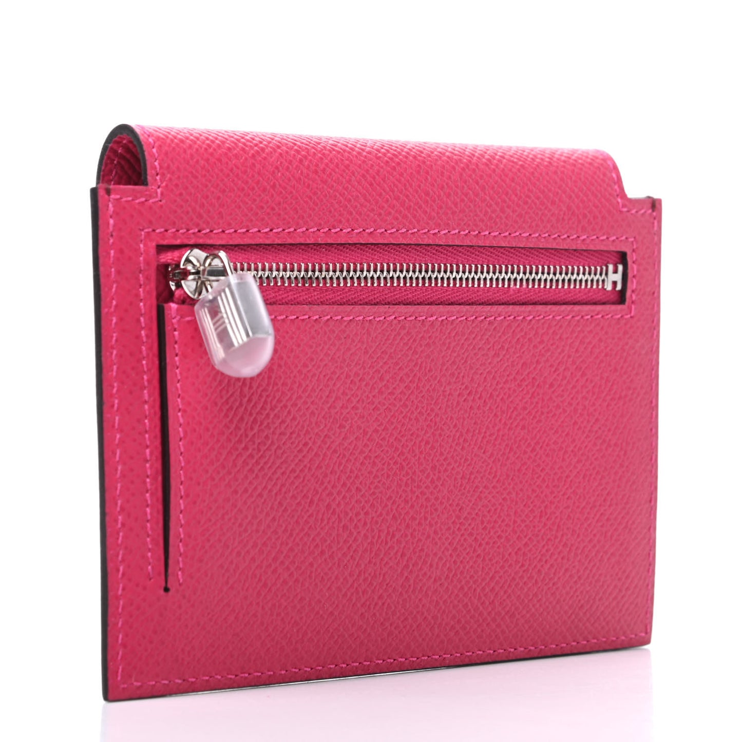 Epsom Kelly Pocket Compact Wallet Rouge Sellier Framboise Rose Shocking