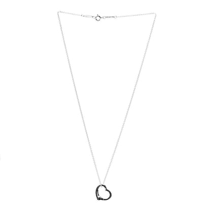 Tiffany Sterling Silver 16mm Elsa Peretti Open Heart Pendant Necklace 2 of 6