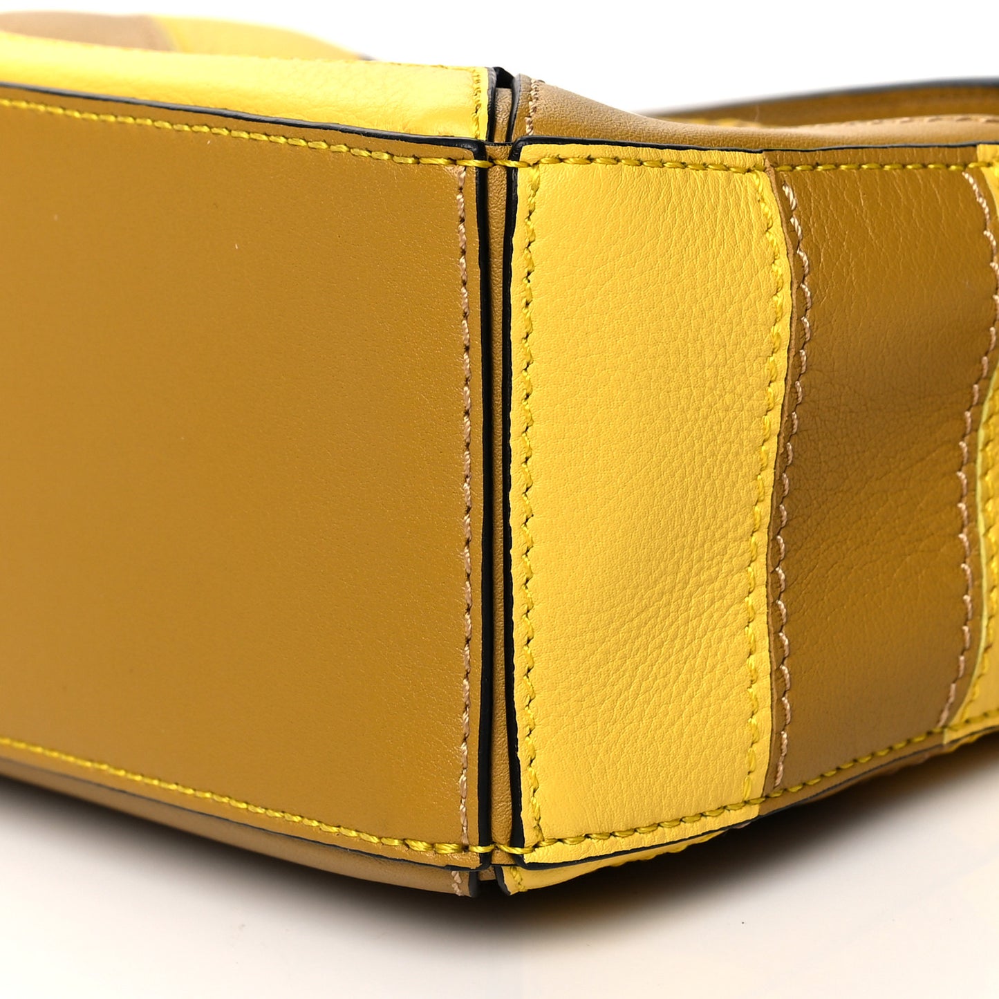 Calfskin Rugby Mini Puzzle Bag Yellow Ochre