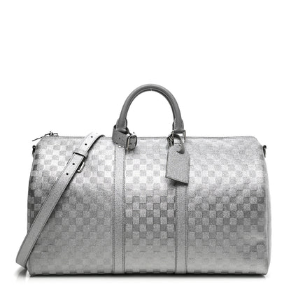 Louis Vuitton Damier Glitter Keepall Bandouliere 50 Silver 1 of 9