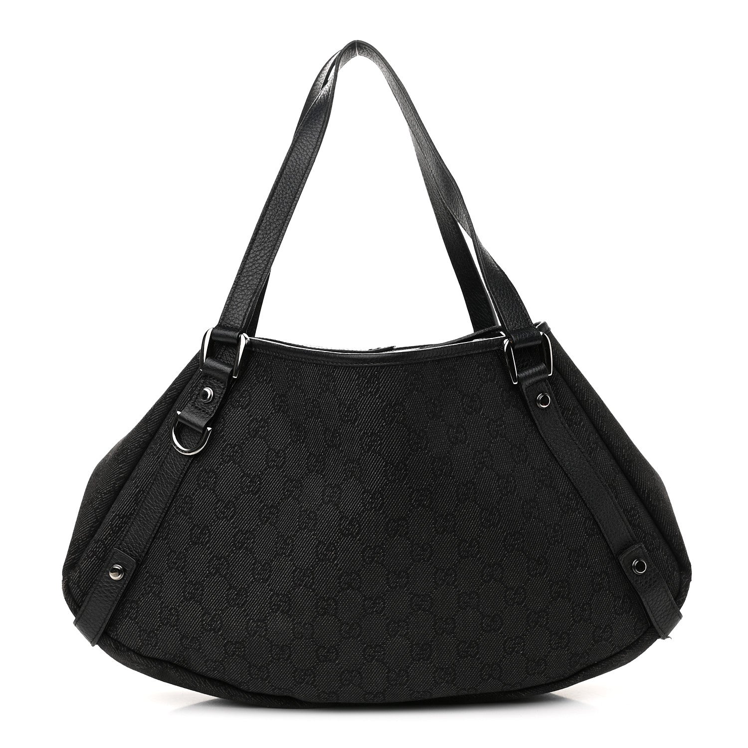 Gucci Monogram Denim Medium Abbey Shoulder Bag Black 1 of 12