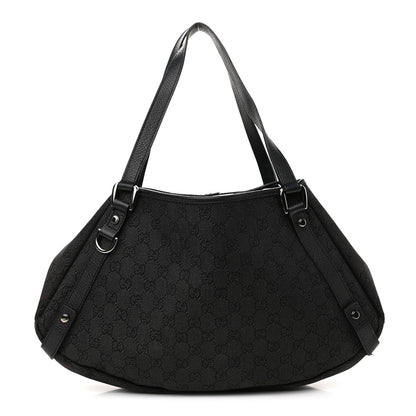 Gucci Monogram Denim Medium Abbey Shoulder Bag Black 1 of 12