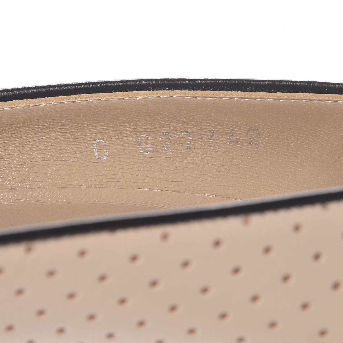 Lambskin Perforated CC Cap Toe Pump 38 Beige Black