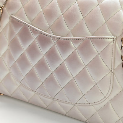 Chanel Iridescent Calfskin Quilted Medium Double Flap White 21 of 22