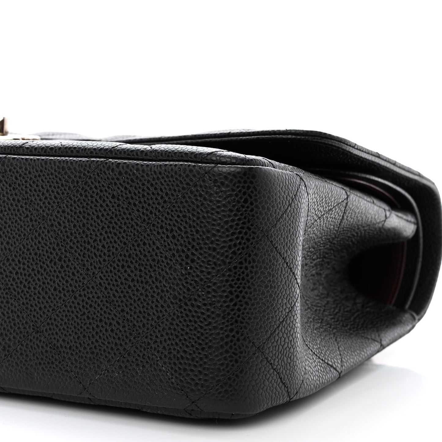 Caviar Quilted Jumbo Double Flap Black