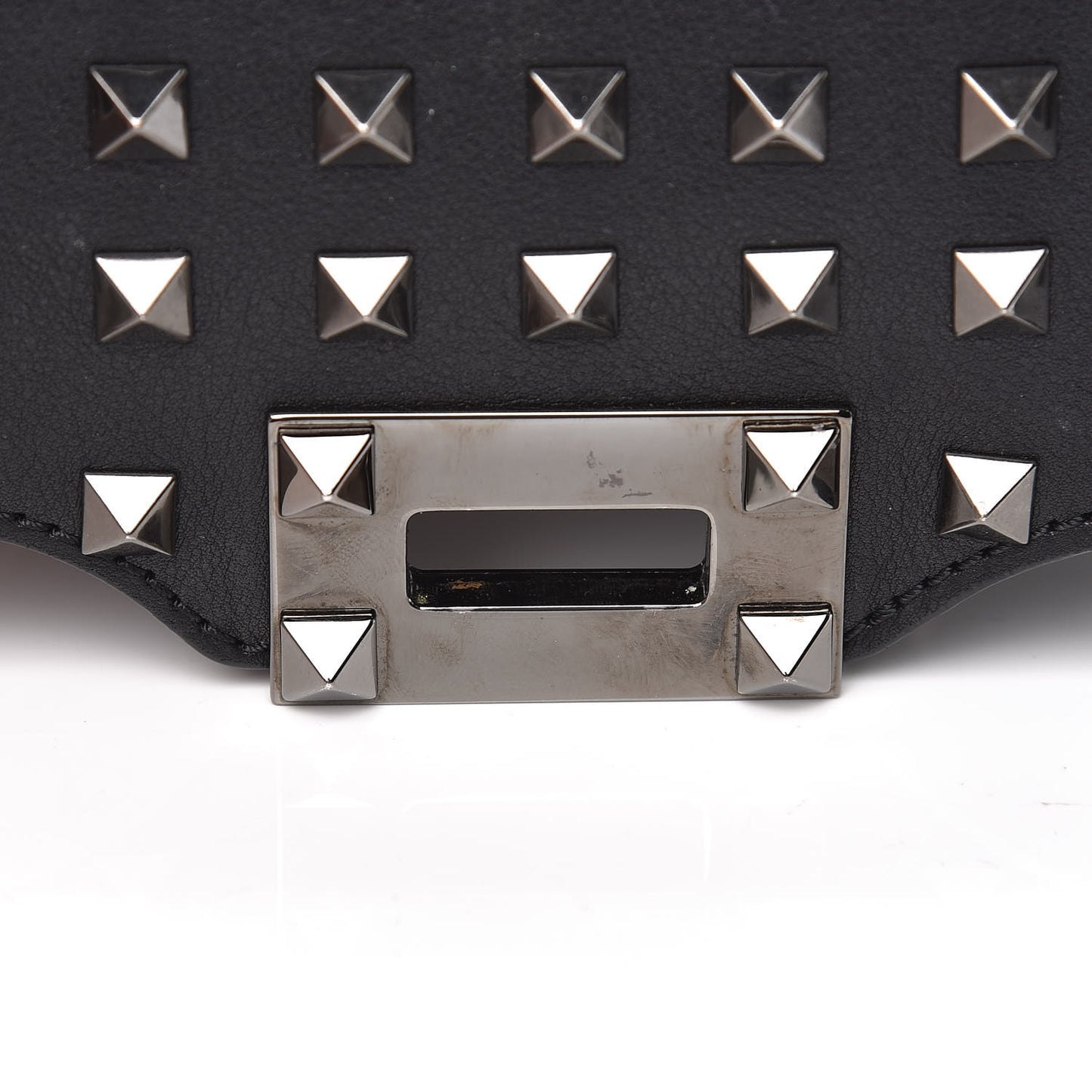 Vitello Mini Rockstud All Over Flap Saddle Crossbody Bag Black