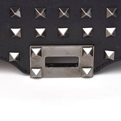 Valentino Garavani Vitello Mini Rockstud All Over Flap Saddle Crossbody Bag Black 5 of 10