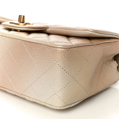 Chanel Metallic Goatskin Quilted Mini Rectangular Flap Gold 9 of 10