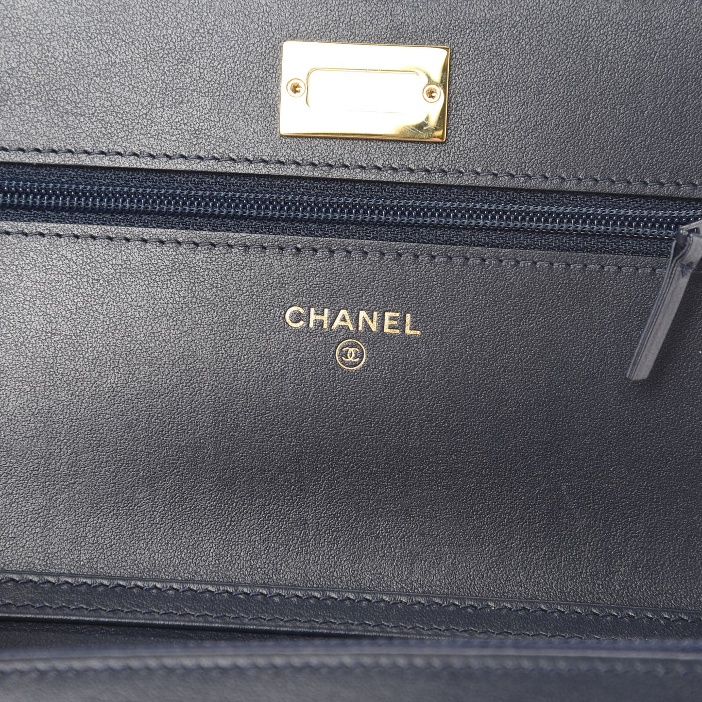 Aged Calfskin Quilted Reissue Wallet On Chain WOC Navy Blue