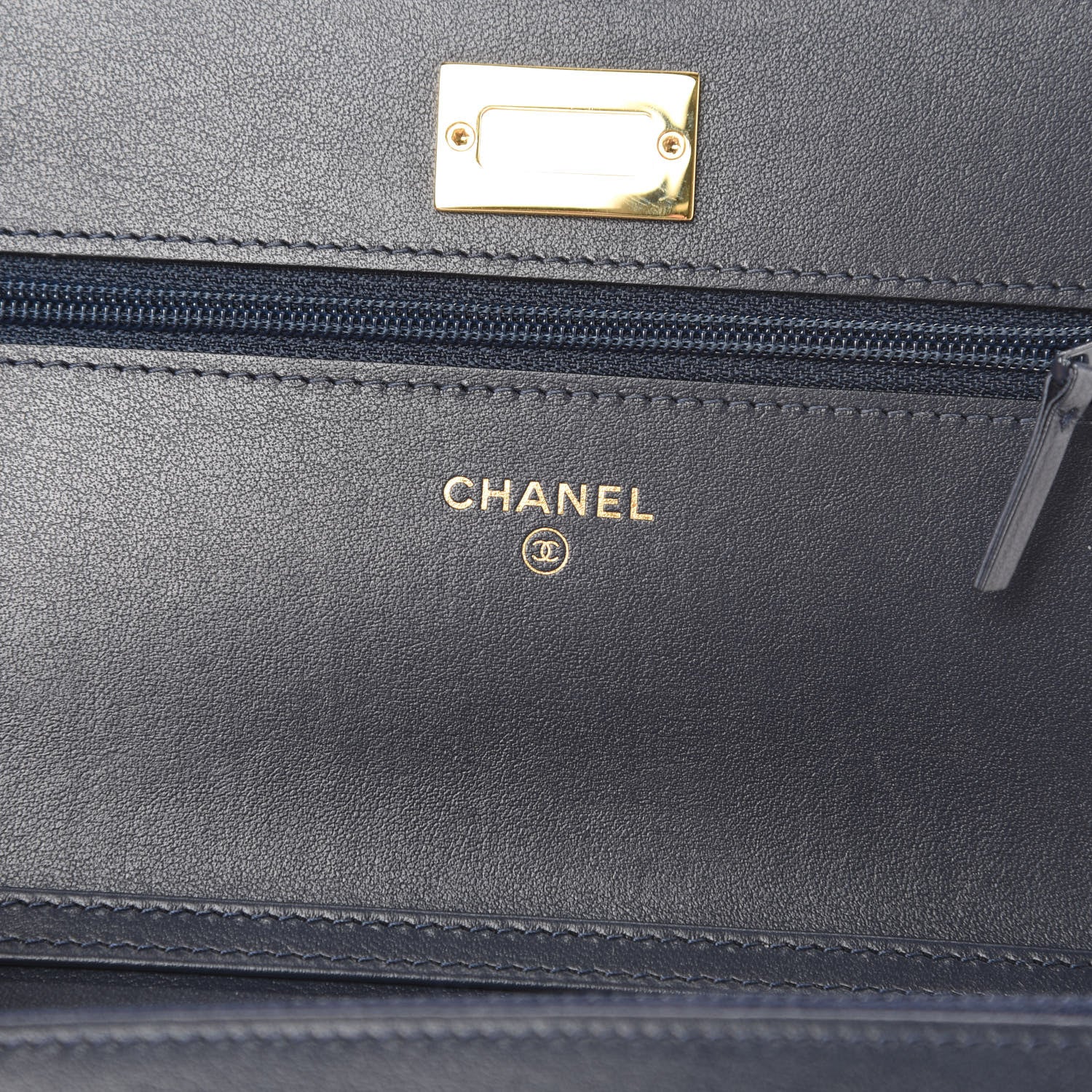 Chanel Aged Calfskin Quilted Reissue Wallet On Chain WOC Navy Blue 6 of 14