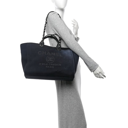 Chanel Mixed Fibers Medium Deauville Tote Black 2 of 13