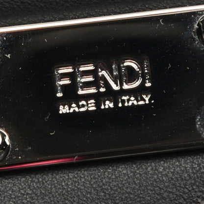 Fendi Recycled Nylon Vitello Grace Light Pequin Logo Medium Peekaboo Iconic Satchel Black Sunflower 6 of 8