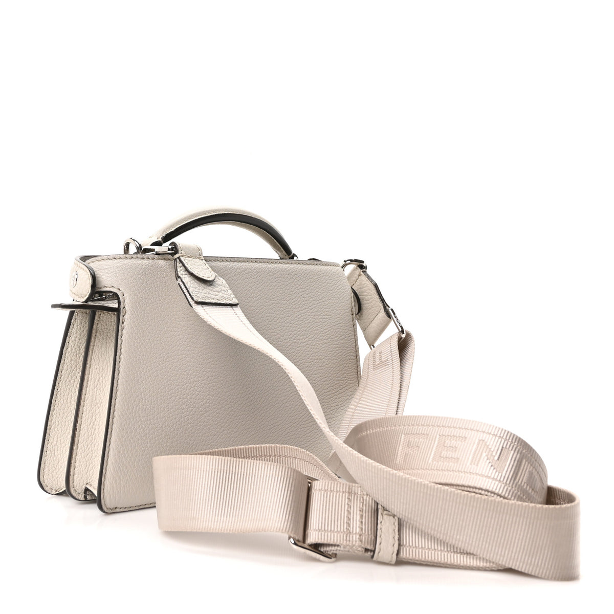 Fendi Cuoio Romano Vitello Cover Bi-Color Peekaboo I See U X Cross Satchel Ghiaia Oliva 2 of 9