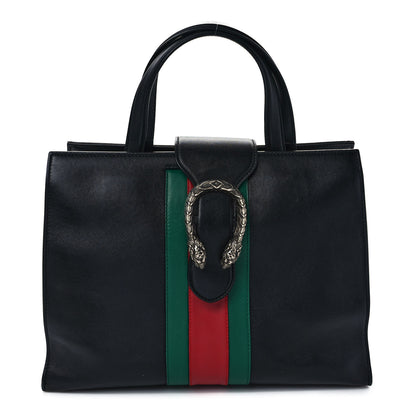 Gucci Calfskin Web Medium Dionysus Tote Bag Black 1 of 9