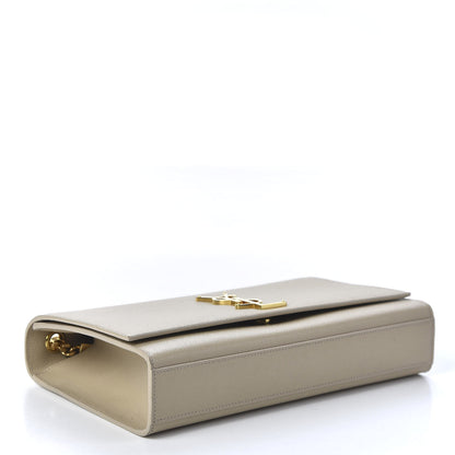 Saint Laurent Grain De Poudre Medium Monogram Kate Satchel Nude Powder 3 of 10