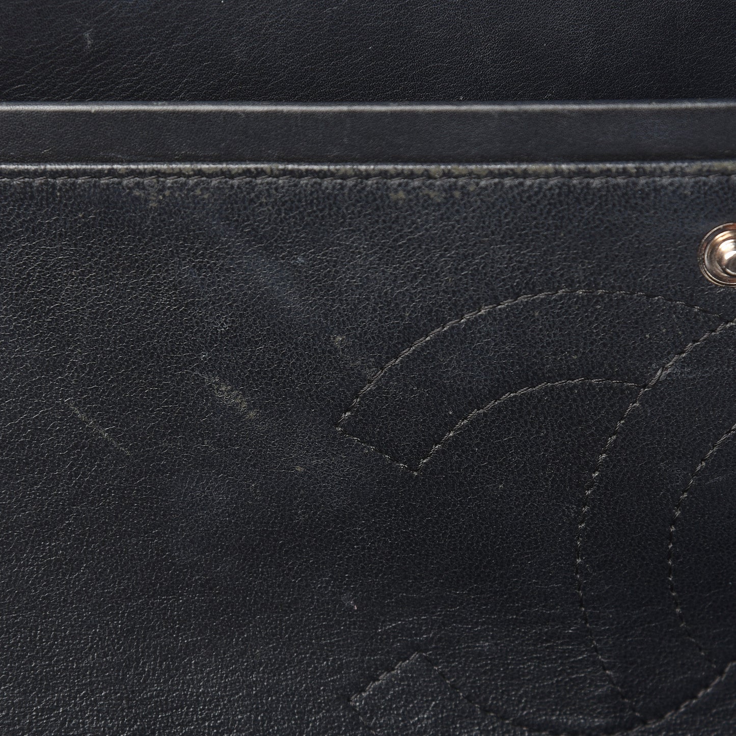 Patent Quilted Jumbo Double Flap Black