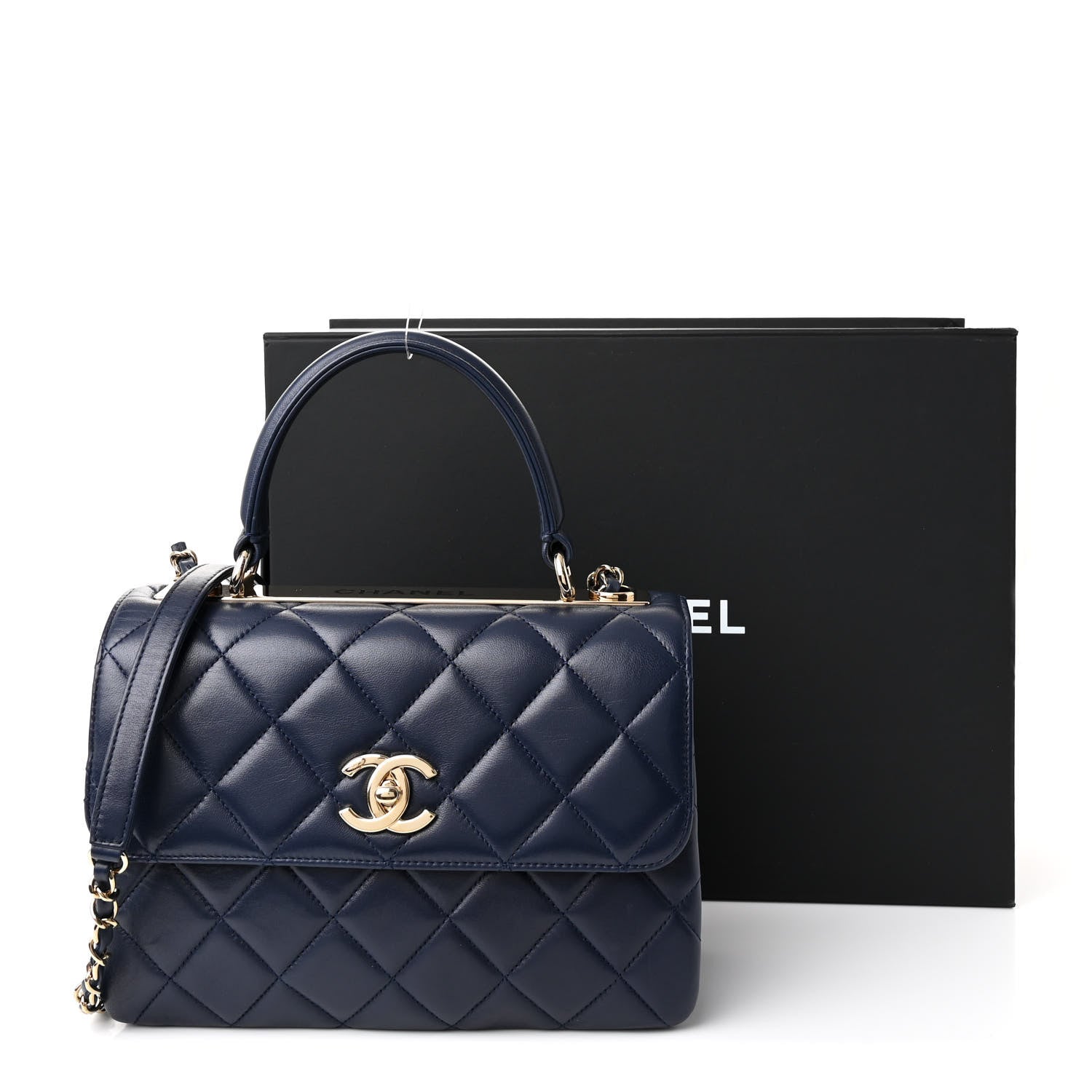 Chanel Lambskin Quilted Small Trendy CC Flap Dual Handle Bag Navy 13 of 13