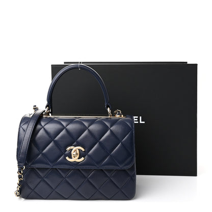 Chanel Lambskin Quilted Small Trendy CC Flap Dual Handle Bag Navy 13 of 13