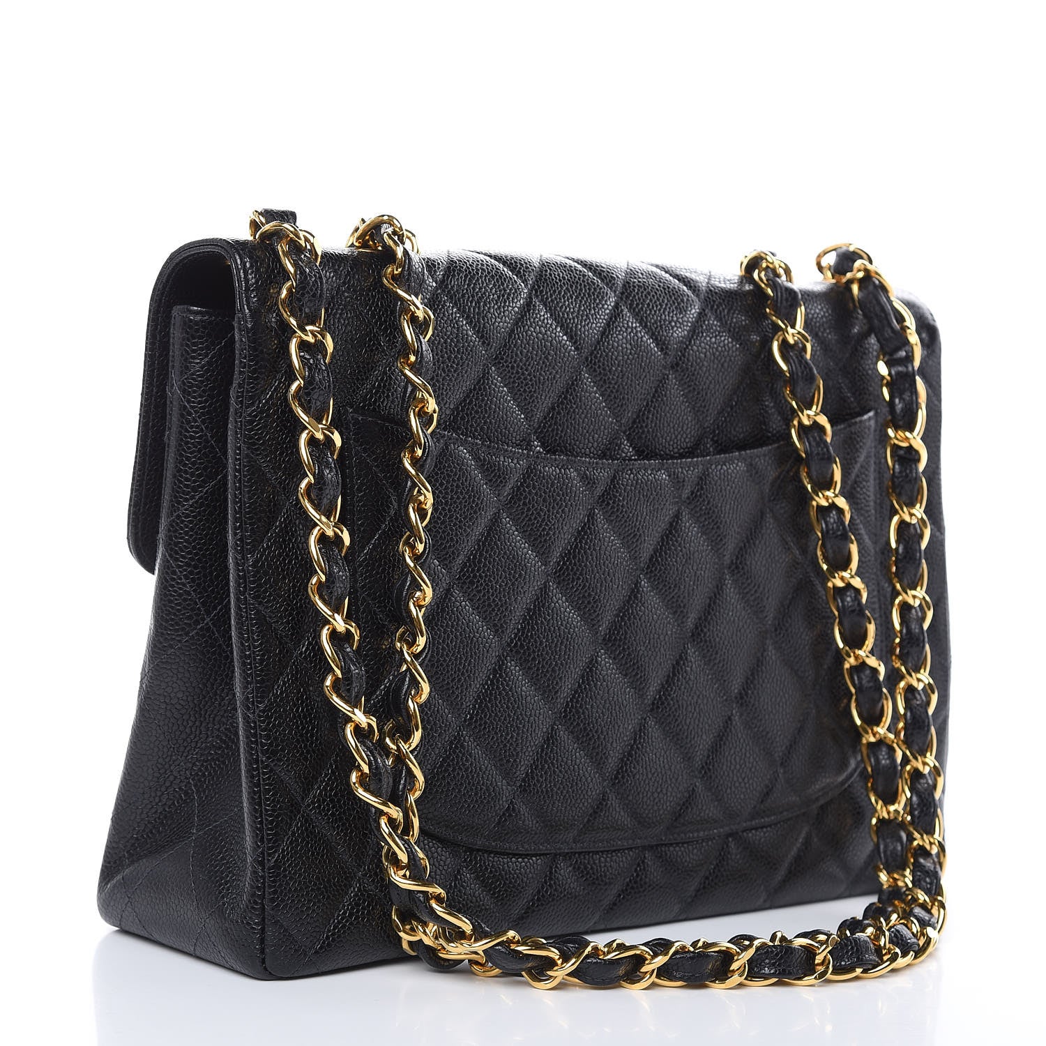 Chanel Caviar Quilted Jumbo Single Flap Black 3 of 10