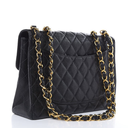 Chanel Caviar Quilted Jumbo Single Flap Black 3 of 10