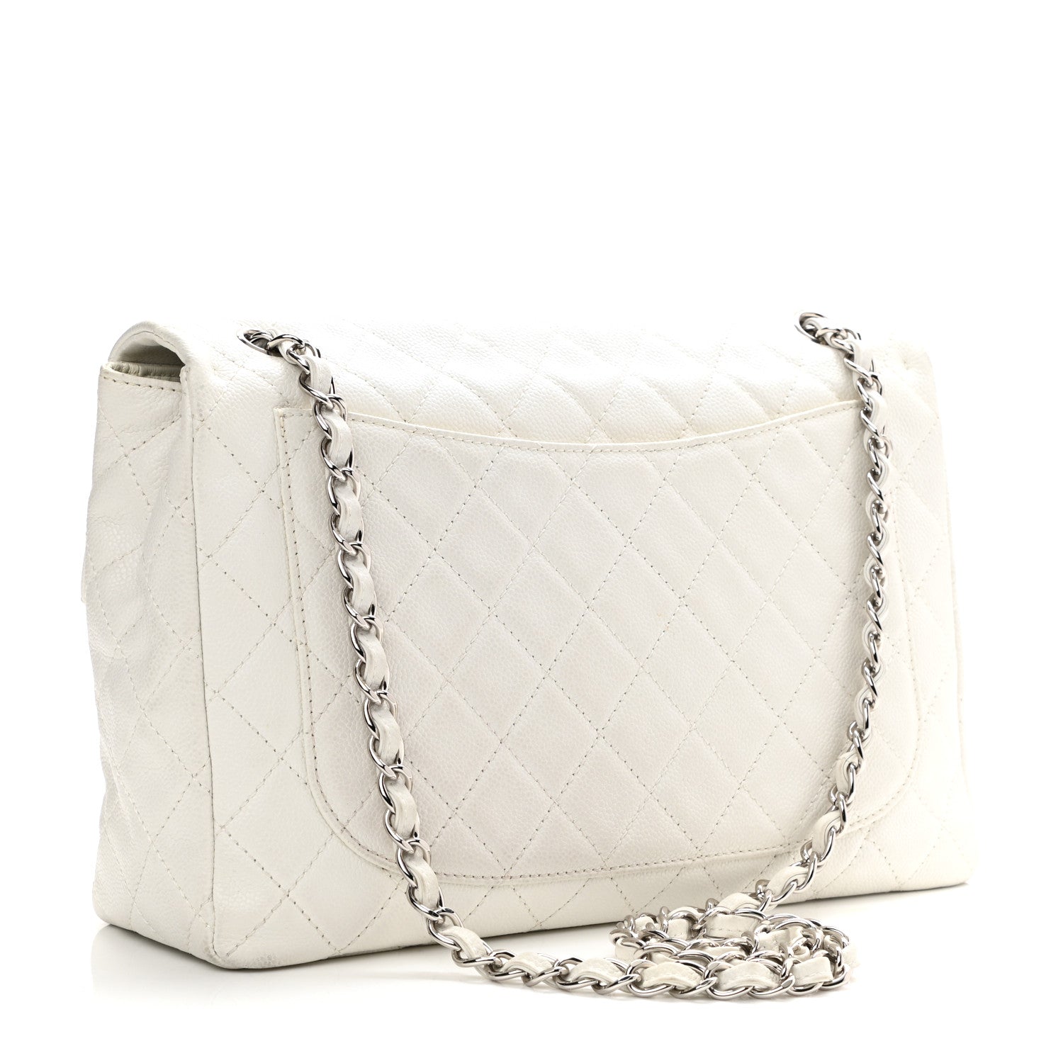 Chanel Caviar Quilted Maxi Single Flap White 2 of 11