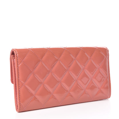 Chanel Patent Quilted Brilliant Large Flap Wallet Pink 3 of 10
