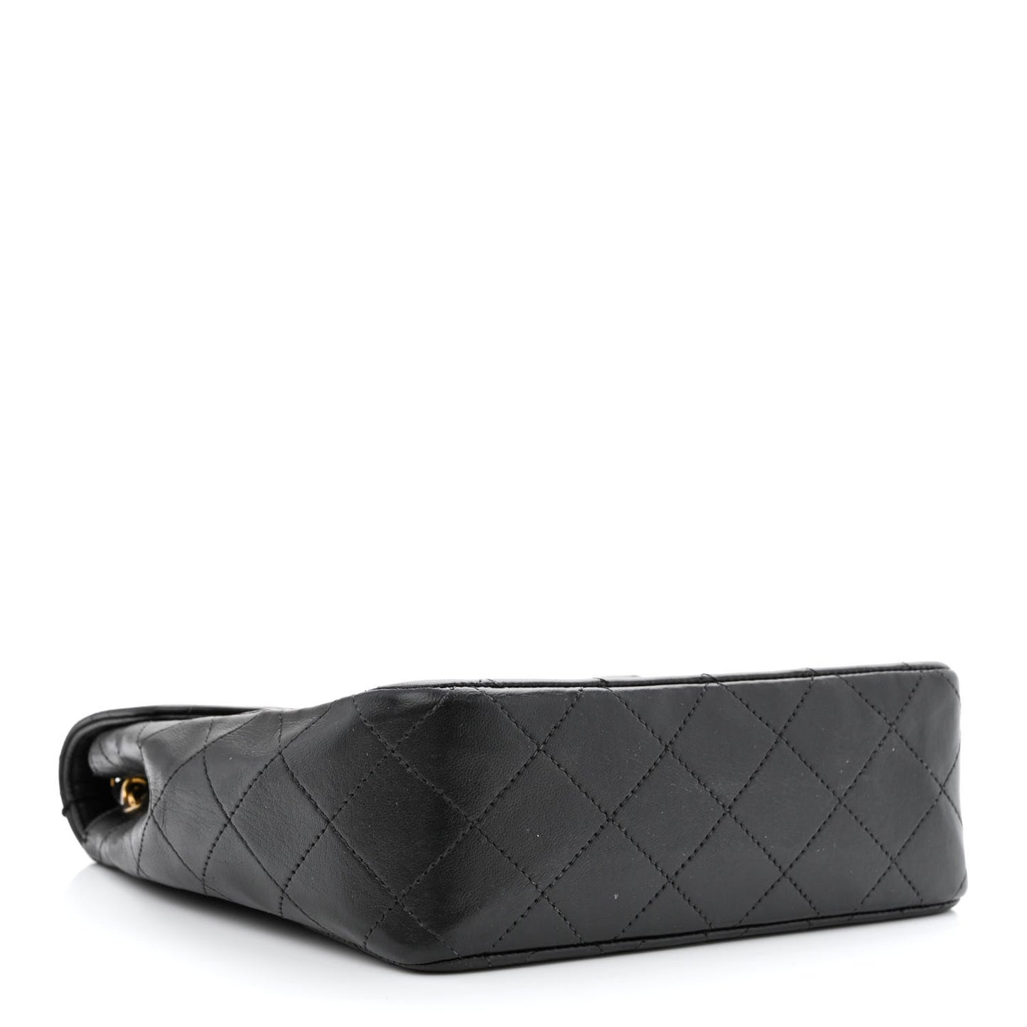 Lambskin Quilted Single Flap Black