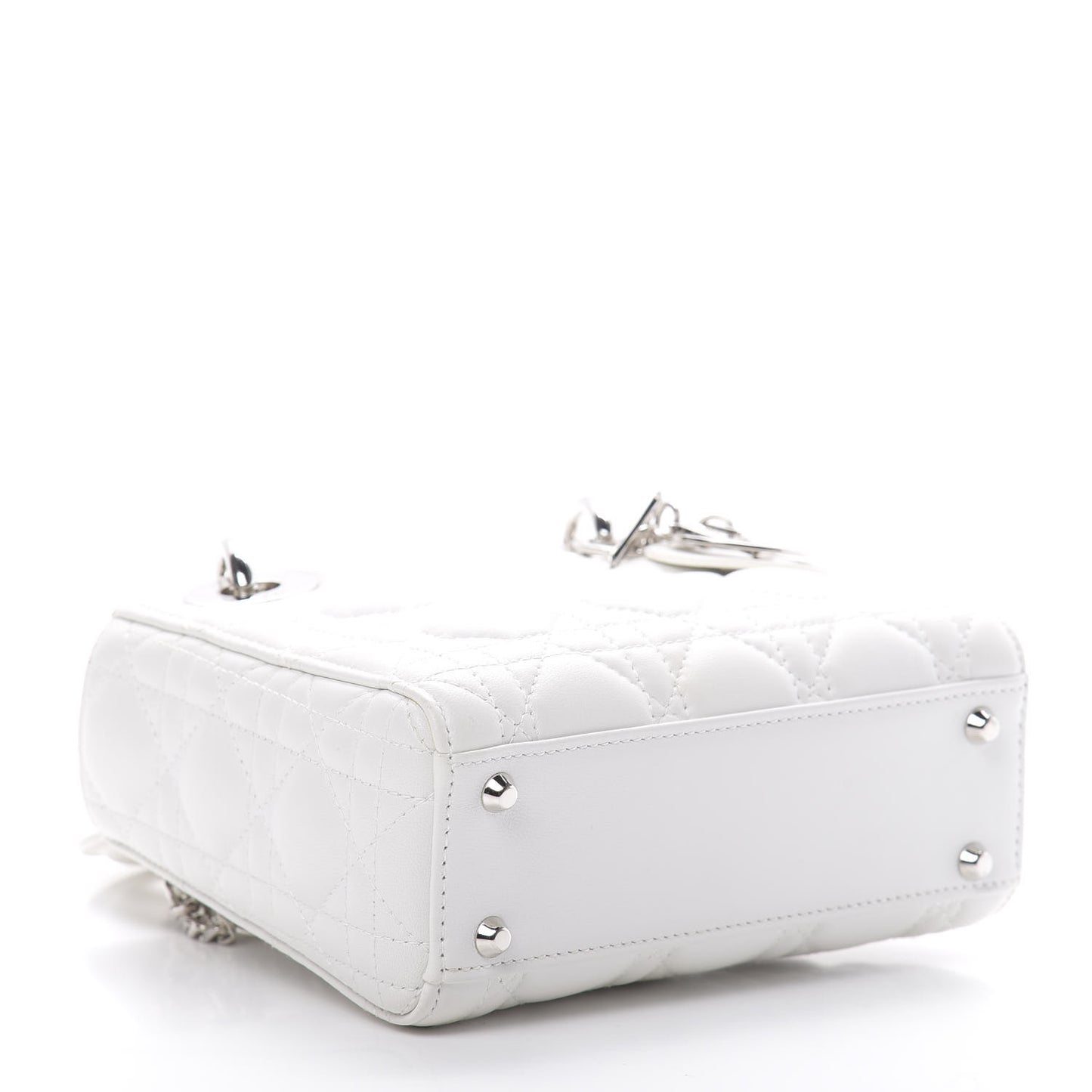 Lambskin Cannage Mini Lady Dior White